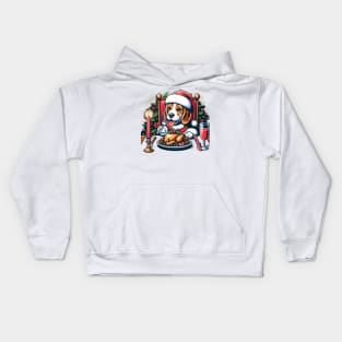 Beagle Dog Christmas Meal Kids Hoodie